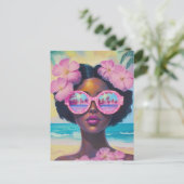 トロピカル美しいインピンクシェード ポストカード (スタンド正面)