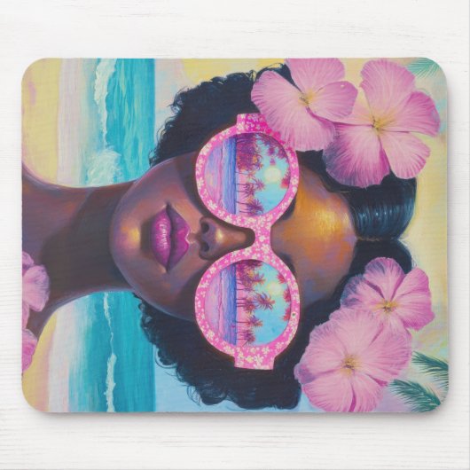 トロピカル美しいインピンクシェード マウスパッド (正面)