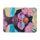 トロピカル美しいインピンクシェード マグネット (横)