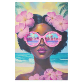 トロピカル美しいインピンクシェード メタルプリント