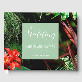 トロピカル自然フローラモダン、カ結婚ラー、 ゲストブック