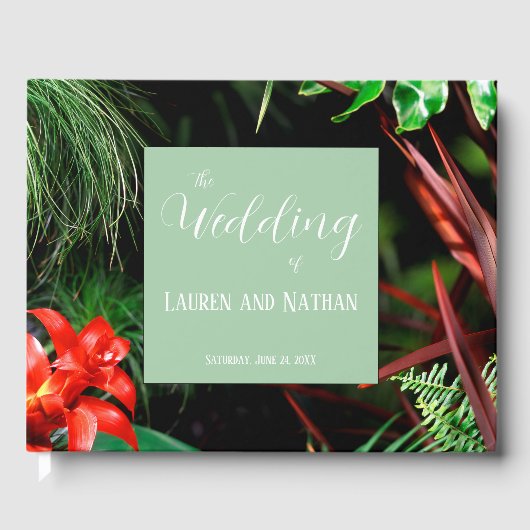 トロピカル自然フローラモダン、カ結婚ラー、 ゲストブック (正面)