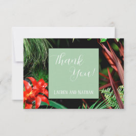 トロピカル自然フローラモダン、カ結婚ラー、 サンキューカード