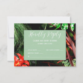 トロピカル自然フローラモダン、カ結婚ラー、 サンキューカード