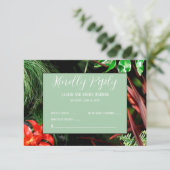 トロピカル自然フローラモダン、カ結婚ラー、 サンキューカード (スタンド正面)