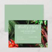 トロピカル自然フローラモダン、カ結婚ラー、 サンキューカード (正面/裏面)