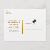 トロピカル航海のビーチ&ヤシの木が日付を保存 案内ポストカード (裏面)