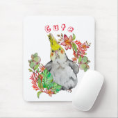 トロピカル花の可愛いコレラオウムベビーボディス マウスパッド (マウス)