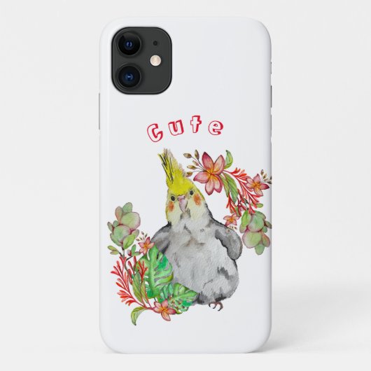 トロピカル花の可愛いコレラオウムベビーボディス Case-Mate iPhoneケース (裏面)