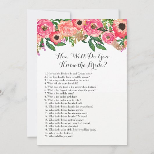 トロピカル花嫁のことをどれくらい知ってる？ 招待状 (正面)