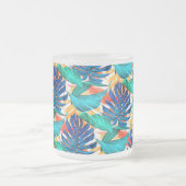 トロピカル葉すりガラスのコーヒーマグ フロストグラスマグカップ (中央)