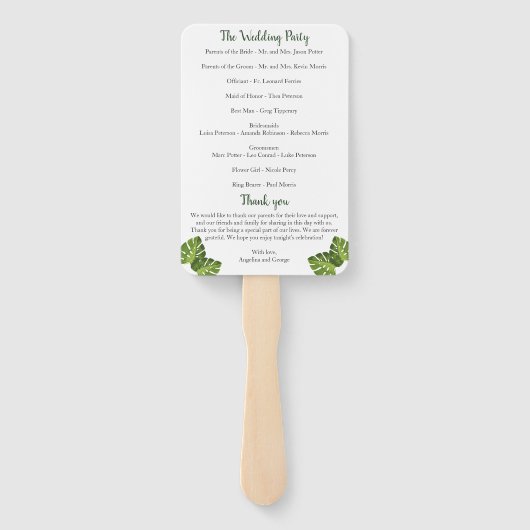 トロピカル葉の結婚番組ファン ハンドファン (裏面)