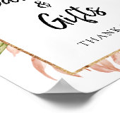 トロピカル葉アーチフレームカードとギフトサイン ポスター (角)