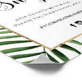 トロピカル葉アーチフレームOhスナップハッシュタグ記号 ポスター (角)