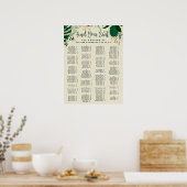 トロピカル葉ア・ア結婚ルファベットの座席表 ポスター (キッチン)