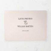 トロピカル葉ウェディングRSVP QRコード詳細写真 三つ折り招待状 (カバー)