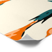 トロピカル葉エキゾチックヴィンテージ:手描き ポスター (角)