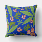 トロピカル葉オンブルー クッション (裏面)