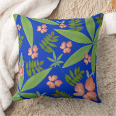 トロピカル葉オンブルー クッション (ブランケット)