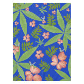 トロピカル葉オンブルー テーブルクロス (正面)