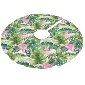 トロピカル葉クリスマスツリースカート フェイクリネンツリースカート (アングル)