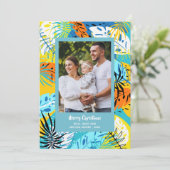 トロピカル葉クリスマスフォト シーズンカード (スタンド正面)