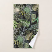 トロピカル葉グリーン バスタオルセット (ハンドタオル)