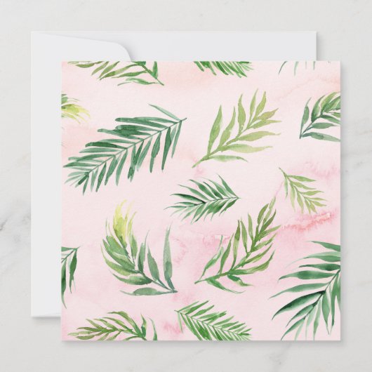 トロピカル葉シティスクエアブライダルシャワー招待 招待状 (裏面)