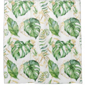 トロピカル葉シャワーカーテン シャワーカーテン (正面)