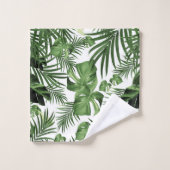 トロピカル葉ジャングルのパターン#12 (2020年版) バスタオルセット (ウォッシュタオル)