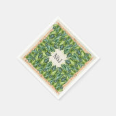トロピカル葉ジャングルボタニカル結婚ズ スタンダードカクテルナプキン (角)