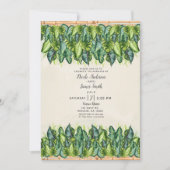 トロピカル葉ジャングルボタニカル結婚ズ 招待状 (正面)