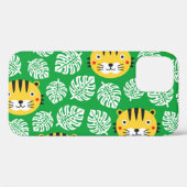 トロピカル葉タイガーキッドパターン Case-Mate iPhoneケース (裏面 (横))