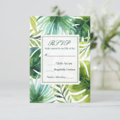 トロピカル葉ハワイアンサマーウェディングRSVP 出欠カード (スタンド正面)
