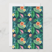 トロピカル葉ハワイアンフローラアロハベビーシャワー 招待状 (裏面)