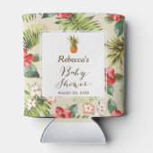 トロピカル葉パイナップル赤ちゃんシャワーのお気に入り 缶クーラー (裏面)