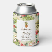 トロピカル葉パイナップル赤ちゃんシャワーのお気に入り 缶クーラー (缶裏面)