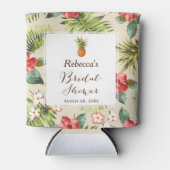 トロピカル葉パインアップルブライダルシャワーのお気に入り 缶クーラー (正面)