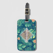 トロピカル葉パターパーソナライズされたン荷物タグ ラゲッジタグ (正面縦)