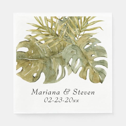 トロピカル葉パメ結婚 スタンダードランチョンナプキン (正面)