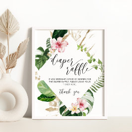 トロピカル葉パームおむつラッフルポスター ポスター