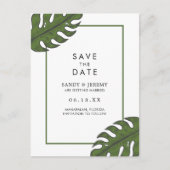 トロピカル葉パームの写真なし日付の保存 案内ポストカード (正面)