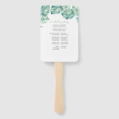 トロピカル葉パームウォーター結婚カラー ハンドファン (裏面)