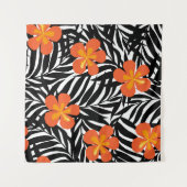 トロピカル葉パームスタイル、ヴィンテージアップリケ。 タペストリー (正面(横))