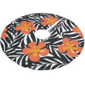 トロピカル葉パームスタイル、ヴィンテージアップリケ。 ブラッシュドポリエステルツリースカート (アングル)