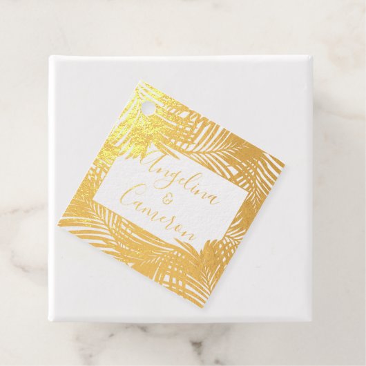 トロピカル葉パームス実在アイラ結婚ンのホイル フェイバータグ (箱)