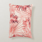 トロピカル葉パームハワイアンスタイリッシュパターン。 アクセントクッション (裏面(縦))
