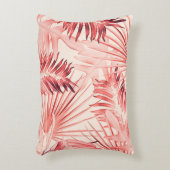 トロピカル葉パームハワイアンスタイリッシュパターン。 アクセントクッション (正面(垂直))