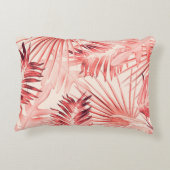 トロピカル葉パームハワイアンスタイリッシュパターン。 アクセントクッション (裏面)