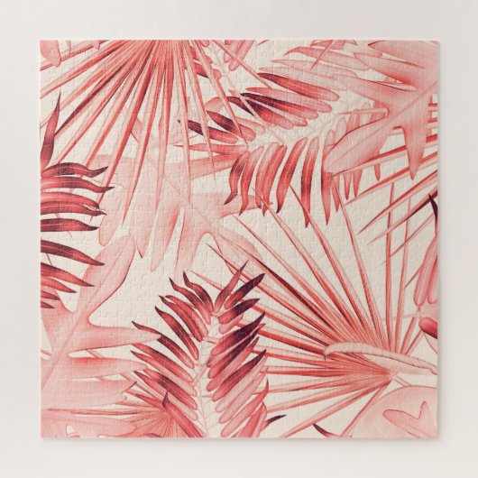 トロピカル葉パームハワイアンスタイリッシュパターン。 ジグソーパズル (縦)